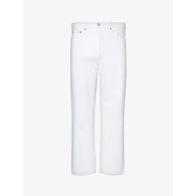 Agolde 90s Straight-leg Mid-rise Organic-cotton Denim Jeans In Milkshake (white)