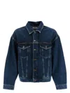 Agolde Blue Jacket With Vintage Effect In Blue