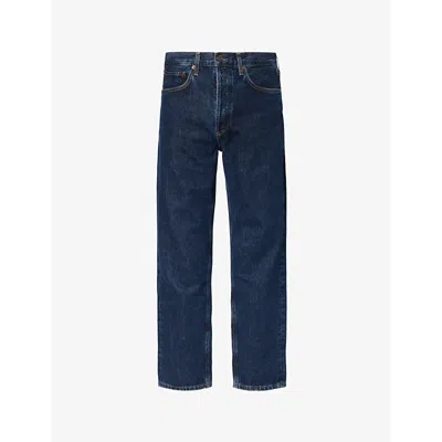 AGOLDE MENS PENDULUM (MEDIUM INDIGO) 90'S STRAIGHT-LEG LOOSE-FIT RECYCLED-DENIM JEANS