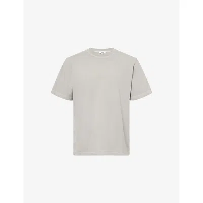 Agolde Mens  Asha Mock-neck Cotton-t-shirt In Reflect (taupe)