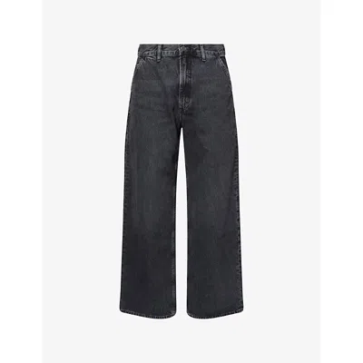 Agolde Mens  Benton Wide-leg Denim Jeans In Black