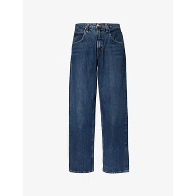 Agolde Mens  Fusion Faded-wash Tapered-leg Baggy-fit Recycled-denim Jeans In Collector (dk Inky Ind)