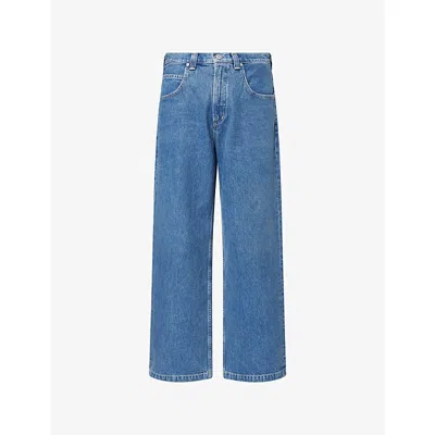 Agolde Mens Brigade (md Vint Ind) Grover Wide-leg Straight Denim Jeans In Blue
