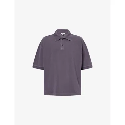 Agolde Mens Connection (purple Grey) Curren Short-sleeve Cotton Polo Shirt
