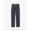 Agolde Mens  Fusion Washed Straight-leg Organic-cotton Jeans In Division (blk Marble)