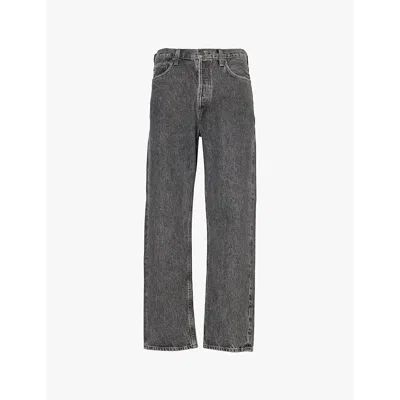 Agolde Mens Fresh (washed Grey) 90's Faded-wash Straight-leg Recycled-denim Jeans