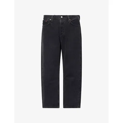 Agolde Mens Kember (saturated Blk) 90s Cropped Straight-leg Denim Jeans