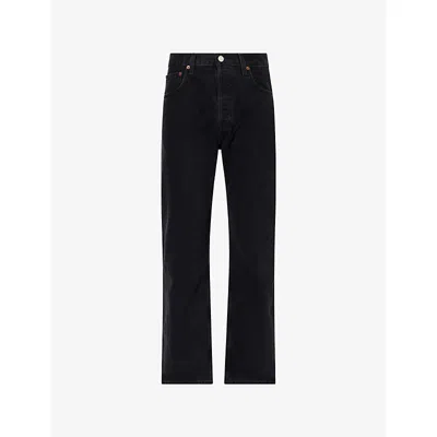 Agolde Mens Kember (saturated Blk) Magnus Baggy Tapred-leg Cotton-corduroy Jeans In Black