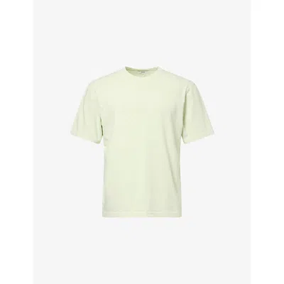 Agolde Mens Mint Cream Asha Mock-neck Cotton-jersey T-shirt In Green