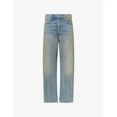 Agolde Mens Platform (md Tinted Ind) 90's Loose-fit Denim Jeans In Blue