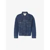 Agolde Blue Jacket With Vintage Effect In Denim Man In Pendulum