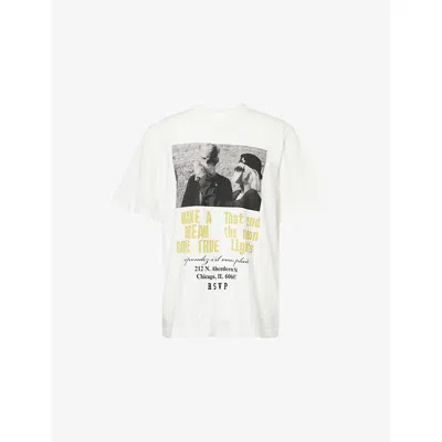 Agolde Mens Vintage White  X Rsvp In Face Print Graphic-print Cotton T-shirt