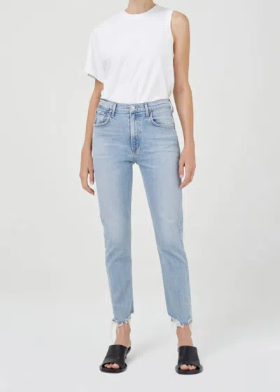 Agolde Merrel Mid Rise Straight Jeans In Astray In Blue