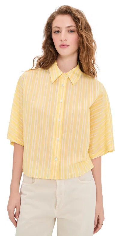 Agolde Merrin Shirt Wirrel Stripe/lemon Drop/cream
