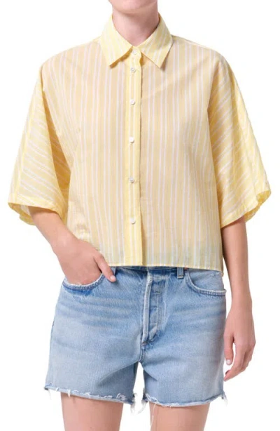Agolde Merrin Shirt In Yellow