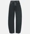 Agolde Low Curve Barrel-leg Jeans In Black