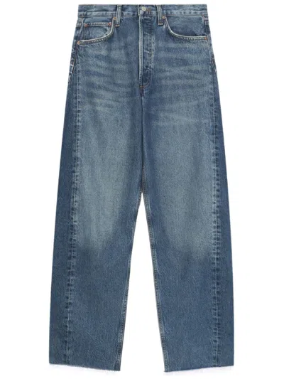 Agolde Mid-rise Cotton-blend Jeans In Blue