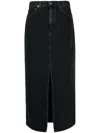 Agolde Leif Longline Denim Skirt In Black
