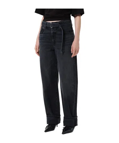 AGOLDE MID-RISE DENIM TROUSERS