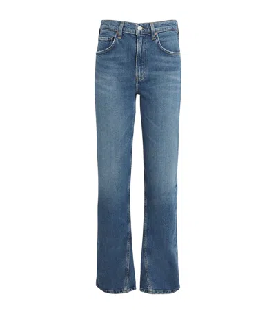 Agolde Mid-rise Kick Bootcut Jeans In Blue