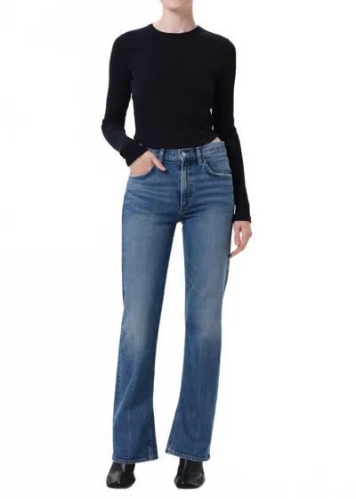 Agolde Kick Bootcut Jeans In Curve Medium Worn Indigo In Blue