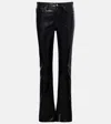 Agolde Mid-rise Leather-blend Bootcut Pants In Black