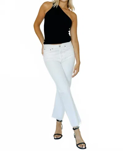 Agolde Mid-rise Relaxed Jeans In Salt In White