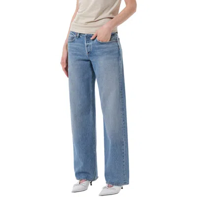 Agolde Mid Rise Relaxed Straight Leg Jeans In Multi