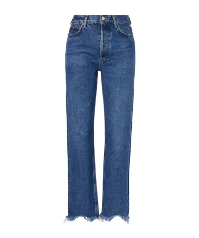 AGOLDE MID-RISE STRAIGHT-LEG DENIM TROUSERS