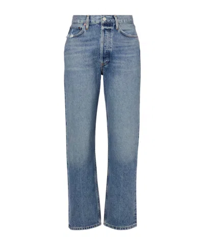 Agolde Mid-rise Straight-leg Denim Trousers In Blue