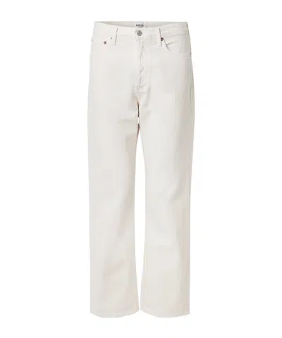 Agolde Mid-rise Straight-leg Denim Trousers In Neutral