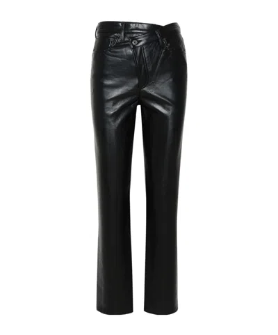 Agolde Mid-rise Straight-leg Trousers In Black