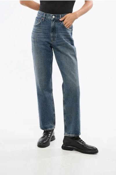 Agolde Mid-rise Waist Straight Leg Valen Jeans 19cm In Blue