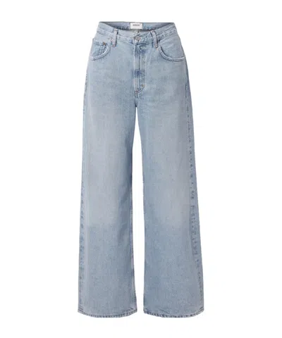 Agolde Low Curve Mid-rise Wide-leg Jeans In Blue
