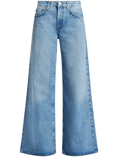 Agolde Mid-rise Wide-leg Jeans In Blue