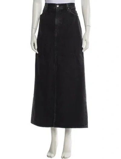 Pre-owned Agolde Midi Length Skirt In Black