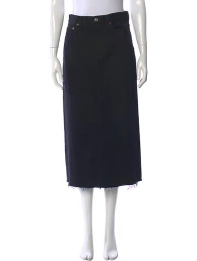 Pre-owned Agolde Midi Length Skirt In Black