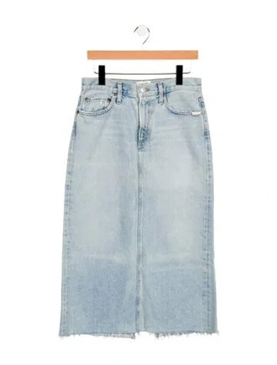 Pre-owned Agolde Midi Length Skirt In Blue