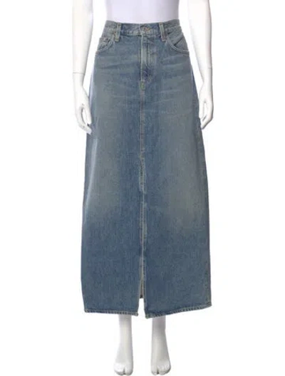 Pre-owned Agolde Midi Length Skirt In Blue