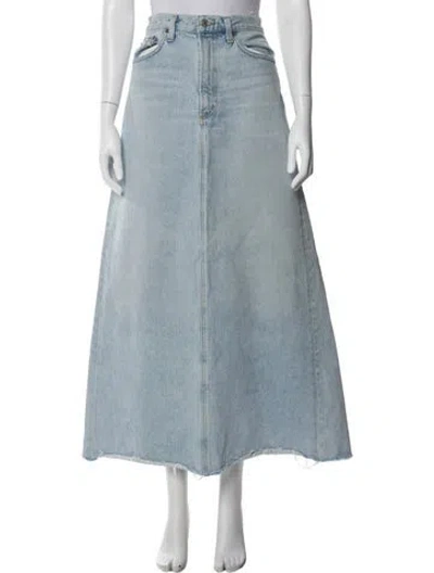 Pre-owned Agolde Midi Length Skirt In Blue