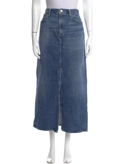 Pre-owned Agolde Midi Length Skirt In Blue