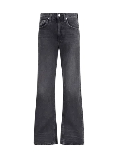 Agolde Mid-rise Kick Boot Jeans In Black