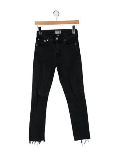 Pre-owned Agolde Mid-rise Skinny Leg Jeans In Black