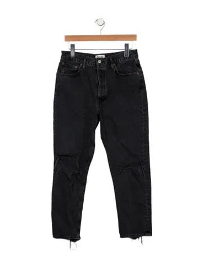 Pre-owned Agolde Mid-rise Skinny Leg Jeans In Black