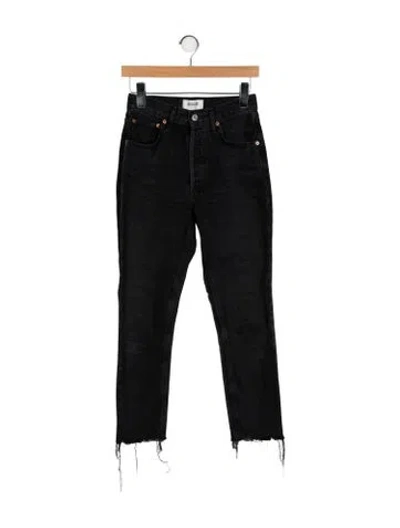 Pre-owned Agolde Mid-rise Skinny Leg Jeans In Black