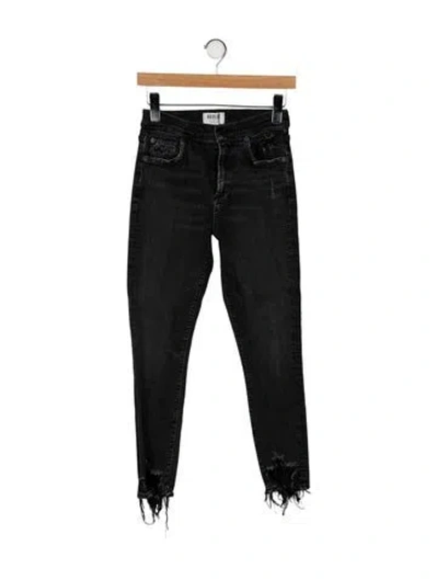 Pre-owned Agolde Mid-rise Skinny Leg Jeans In Black