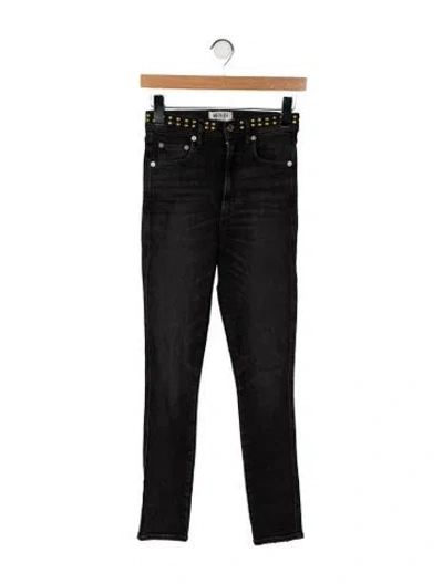 Pre-owned Agolde Mid-rise Skinny Leg Jeans In Black