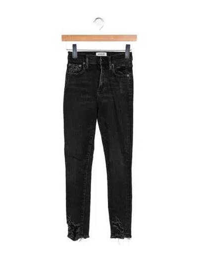 Pre-owned Agolde Mid-rise Skinny Leg Jeans In Black