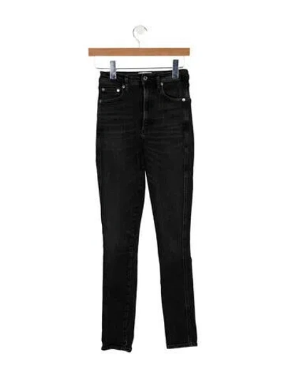 Pre-owned Agolde Mid-rise Skinny Leg Jeans In Black