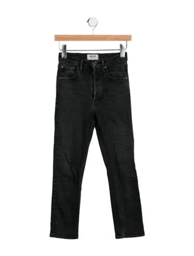 Pre-owned Agolde Mid-rise Skinny Leg Jeans In Black